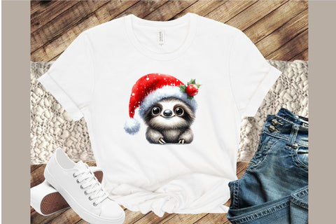 Funny Christmas Sloth Clipart Bundle Sublimation designartist 