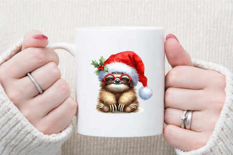 Funny Christmas Sloth Clipart Bundle Sublimation designartist 