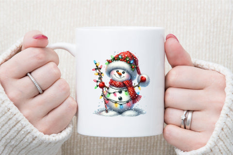 Funny Christmas Snowman Clipart Bundle Sublimation designartist 