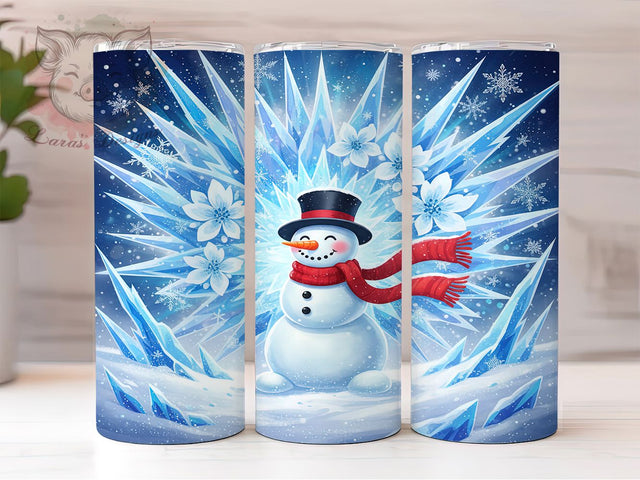 Funny Christmas Snowman Wall Tumbler, Christmas Breakthrough Wrap, 20oz Tumbler Sublimation, Festive Hole-in-Wall Design, Holiday Snowman Tumbler, Winter Surprise Wrap, Funny Frosty Sublimation Sublimation Lara' s Designs 
