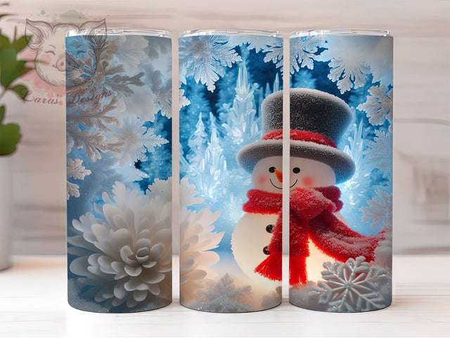 Funny Christmas Snowman Wall Tumbler, Christmas Breakthrough Wrap, 20oz Tumbler Sublimation, Festive Hole-in-Wall Design, Holiday Snowman Tumbler, Winter Surprise Wrap, Funny Frosty Sublimation Sublimation Lara' s Designs 