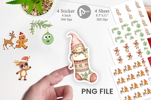 Funny Christmas Sticker Sublimation artnoy 