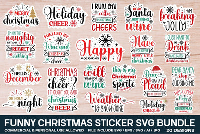 Funny Christmas Sticker Svg Bundle , Christmas Svg Bundle, SVGs,Quotes and Sayings,Food & Drink,On Sale, Print & Cut SVG designmaster24 