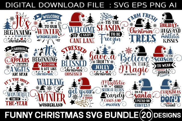 Funny Christmas Svg Bundle / 20 Designs SVG designmaster24 