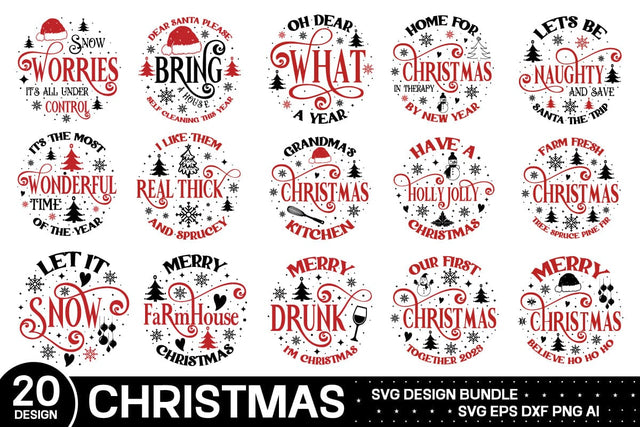 Funny Christmas svg bundle , Christmas Round Sign Svg Bundle SVG designmaster24 