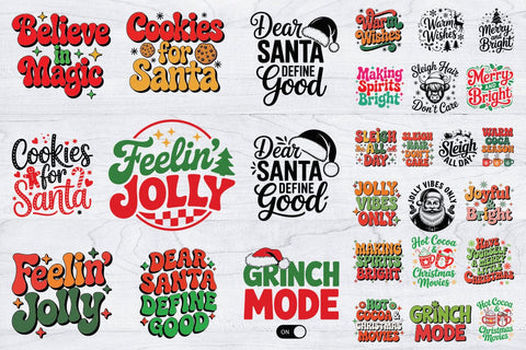 Funny Christmas T-shirt Design Bundle, Holidays Svg, Christmas Quote, Christmas Typography SVG Creativeart88 