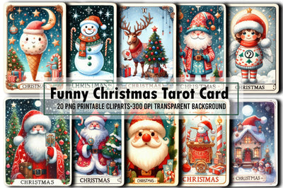 Funny Christmas Tarot Card Sublimation Sublimation designartist 