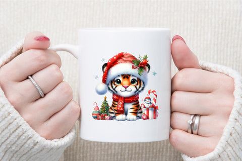 Funny Christmas Tiger Sublimation Clipart Sublimation designartist 