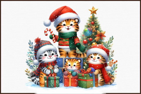 Funny Christmas Tiger Sublimation Clipart Sublimation designartist 