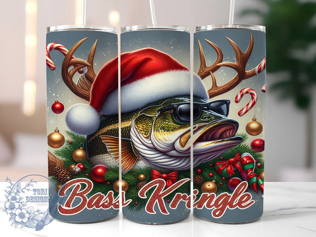 Funny Christmas Tumbler, Bass Fishing, Sarcastic Fisherman, Holiday Sublimation, Unique Gift, Fishing Decor, Christmas Humor, Outdoor Enthusiast Sublimation ToriDesigns 
