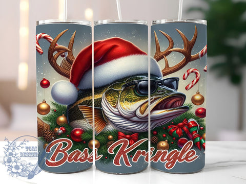 Funny Christmas Tumbler, Bass Fishing, Sarcastic Fisherman, Holiday Sublimation, Unique Gift, Fishing Decor, Christmas Humor, Outdoor Enthusiast Sublimation ToriDesigns 