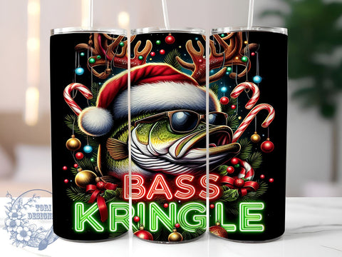 Funny Christmas Tumbler, Bass Fishing, Sarcastic Fisherman, Holiday Sublimation, Unique Gift, Fishing Decor, Christmas Humor, Outdoor Enthusiast Sublimation ToriDesigns 