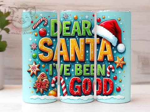 Funny Christmas Tumbler, Dear Santa Design, Holiday Sublimation, 20oz Tumbler Wrap, Digital Download, Humorous Christmas Gifts, Inflated Tumbler Wrap Sublimation Lara' s Designs 
