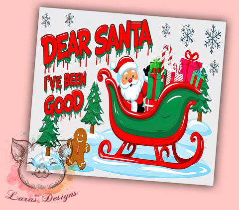 Funny Christmas Tumbler, Dear Santa Design, Holiday Sublimation, 20oz Tumbler Wrap, Digital Download, Humorous Christmas Gifts, Inflated Tumbler Wrap Sublimation Lara' s Designs 