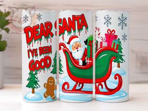 Funny Christmas Tumbler, Dear Santa Design, Holiday Sublimation, 20oz Tumbler Wrap, Digital Download, Humorous Christmas Gifts, Inflated Tumbler Wrap Sublimation Lara' s Designs 