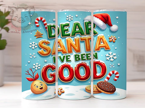 Funny Christmas Tumbler, Dear Santa Design, Holiday Sublimation, 20oz Tumbler Wrap, Digital Download, Humorous Christmas Gifts, Inflated Tumbler Wrap Sublimation Lara' s Designs 