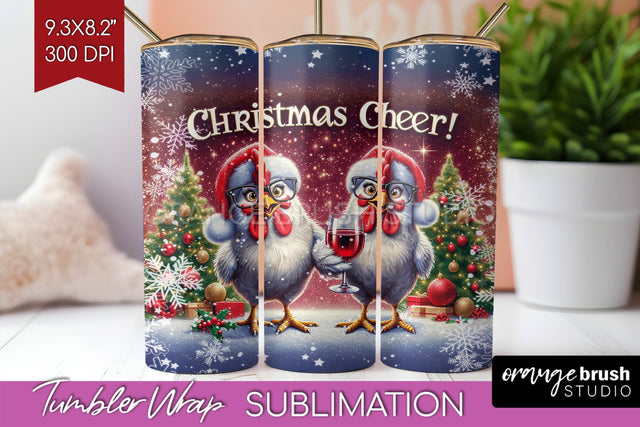 Funny Christmas Tumbler Wrap, Chicken Tumbler Sublimation Sublimation OrangeBrushStudio 