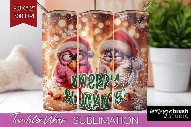 Funny Christmas Tumbler Wrap, Chicken Tumbler Sublimation Sublimation OrangeBrushStudio 