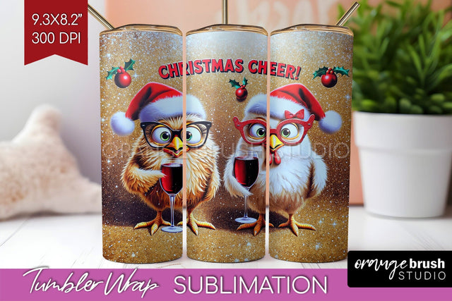 Funny Christmas Tumbler Wrap, Chicken Tumbler Sublimation Sublimation OrangeBrushStudio 