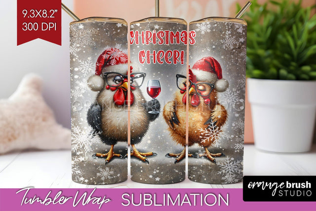 Funny Christmas Tumbler Wrap, Chicken Tumbler Sublimation Sublimation OrangeBrushStudio 