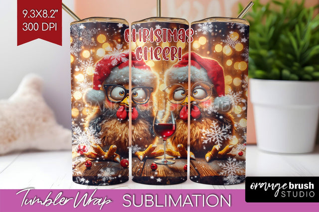 Funny Christmas Tumbler Wrap, Chicken Tumbler Sublimation Sublimation OrangeBrushStudio 