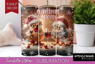Funny Christmas Tumbler Wrap, Chicken Tumbler Sublimation Sublimation OrangeBrushStudio 