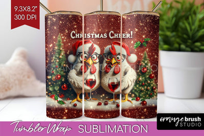 Funny Christmas Tumbler Wrap, Chicken Tumbler Sublimation Sublimation OrangeBrushStudio 