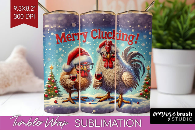 Funny Christmas Tumbler Wrap, Chicken Tumbler Sublimation Sublimation OrangeBrushStudio 