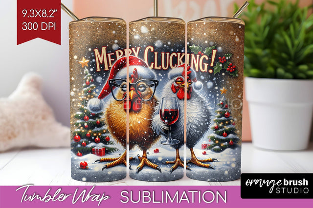 Funny Christmas Tumbler Wrap, Chicken Tumbler Sublimation Sublimation OrangeBrushStudio 