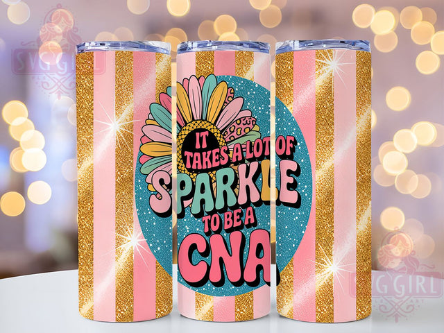 Funny CNA Sparkle Medical Tumbler Wrap, Nurse Sparkle Tumbler, Healthcare Worker Gift, Funny CNA Sublimation, 20oz Skinny Tumbler Wrap, CNA Appreciation Design, Medical Tumbler Sublimation Sublimation SvggirlplusArt 