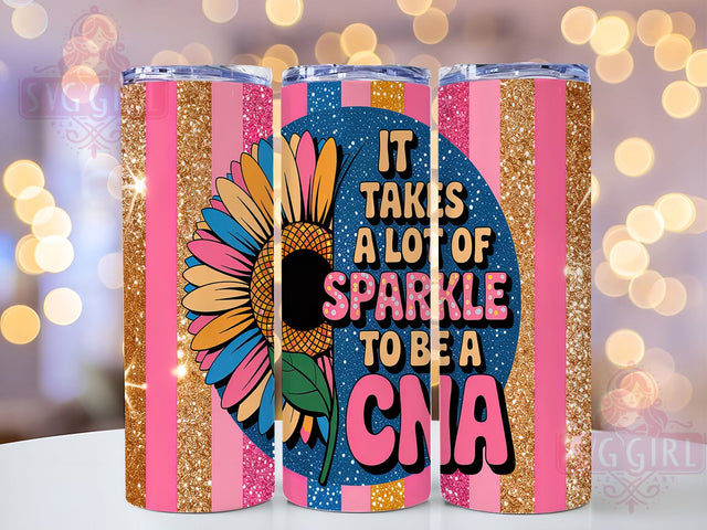 Funny CNA Sparkle Medical Tumbler Wrap, Nurse Sparkle Tumbler, Healthcare Worker Gift, Funny CNA Sublimation, 20oz Skinny Tumbler Wrap, CNA Appreciation Design, Medical Tumbler Sublimation Sublimation SvggirlplusArt 