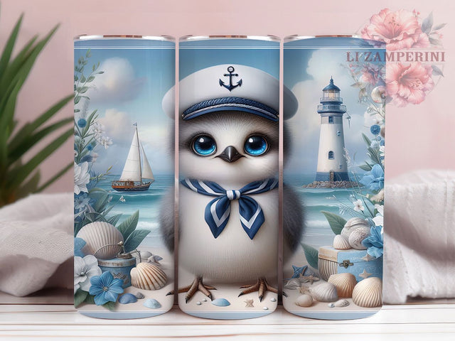 Funny Coastal Seagull Ocean Tumbler Wrap, Funny Sea Design, 20oz Sublimation File, Beach Tumbler, Coastal Tumbler Wrap, Ocean Humor Tumbler, Digital Seagull Design Sublimation Li Zamperini 