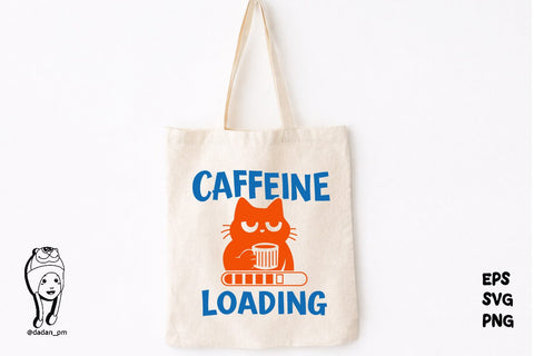Funny Coffee Cat Caffeine Loading SVG dadan_pm 
