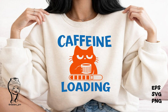 Funny Coffee Cat Caffeine Loading SVG dadan_pm 