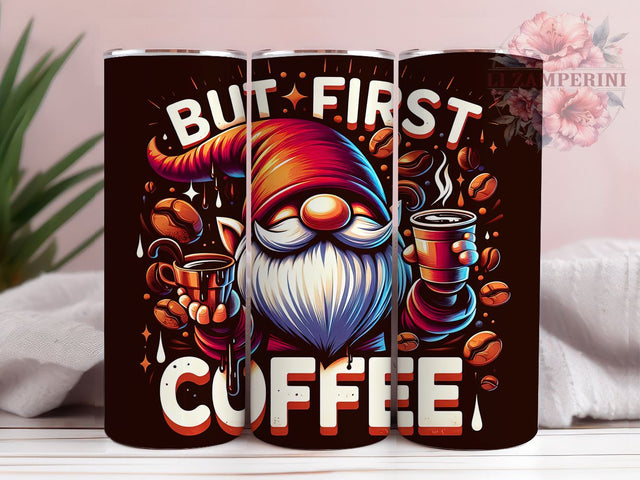 Funny Coffee Gnome 20oz Tumbler Wrap PNG, Coffee Lover Tumbler Png, Straight & Tapered Tumbler Wrap, Instant Digital Download Sublimation Li Zamperini 