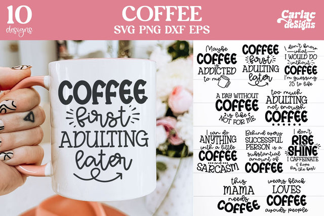 Funny Coffee Mug Bundle SVG Carla C Designs 