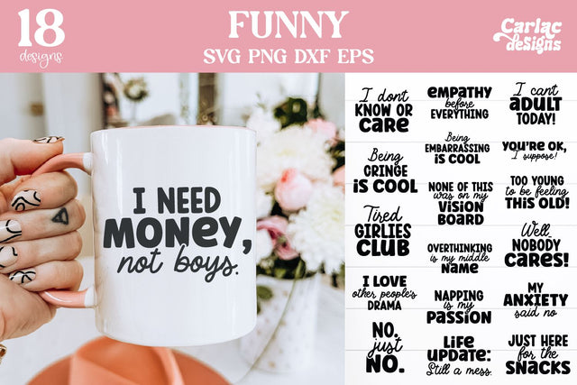 Funny Coffee Mug Bundle SVG Carla C Designs 