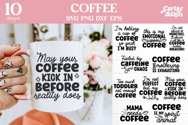 Funny Coffee Mug SVG Bundle SVG Carla C Designs 