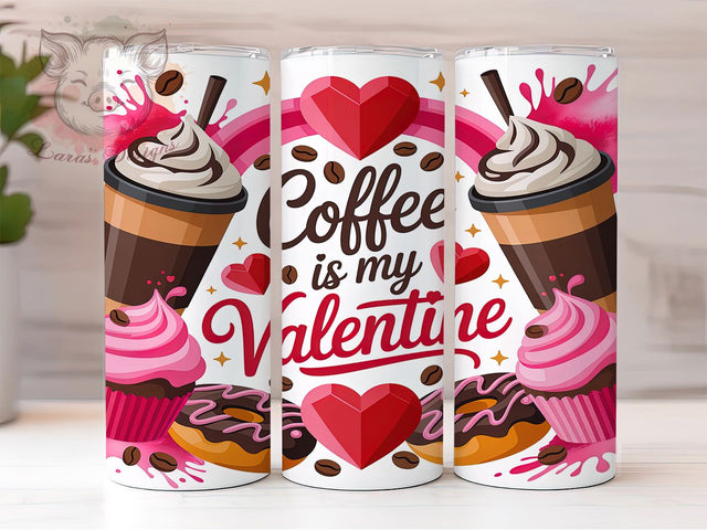 Funny Coffee Valentine Tumbler, Funny Love Pattern, Humor Valentine Design, 20Oz Sublimation Wrap, Cute Coffee Art, Romantic Coffee Texture, Tumbler Sublimation Sublimation Lara' s Designs 