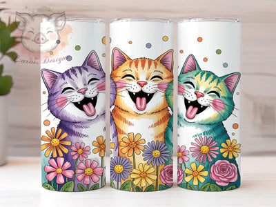 Funny Colorful Whimsical Cat Tumbler, Funny Cat Tumbler, Whimsical Cat Wrap, Artistic Cat Wrap, Playful Cat Wrap, Sublimation Design, Trendy Gift Idea Sublimation Lara' s Designs 