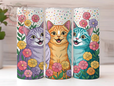 Funny Colorful Whimsical Cat Tumbler, Funny Cat Tumbler, Whimsical Cat Wrap, Artistic Cat Wrap, Playful Cat Wrap, Sublimation Design, Trendy Gift Idea Sublimation Lara' s Designs 