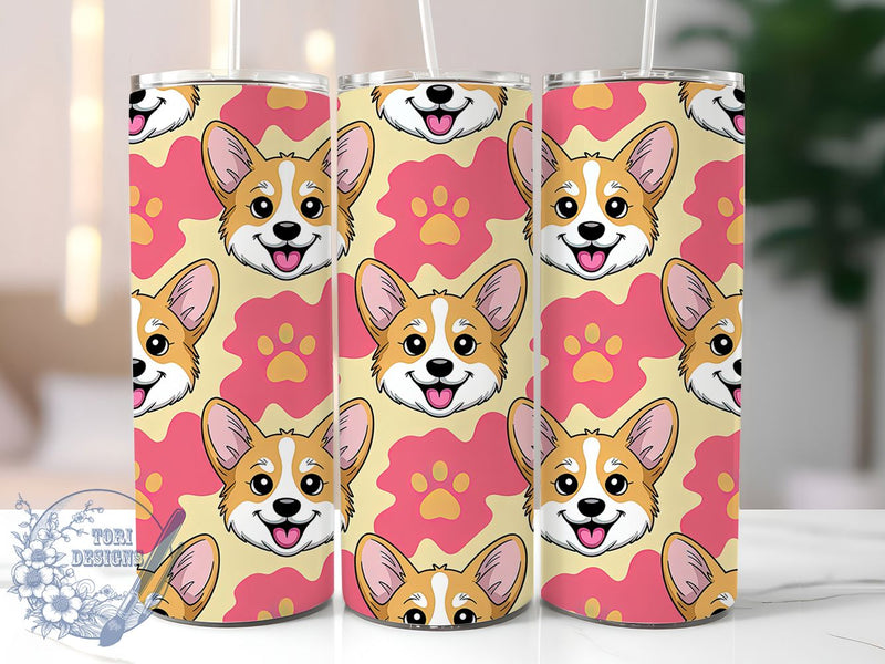 Funny Corgi Lover Tumbler, Funny Pet, Animal Lover, Cute Design, Playful Art, 20Oz Tumbler, Sublimation Wrap Sublimation ToriDesigns 