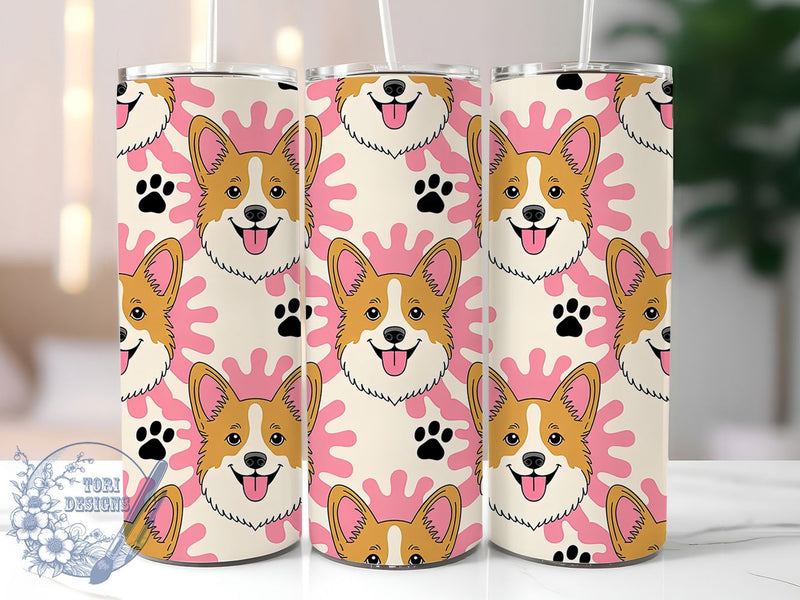 Funny Corgi Lover Tumbler, Funny Pet, Animal Lover, Cute Design, Playful Art, 20Oz Tumbler, Sublimation Wrap Sublimation ToriDesigns 