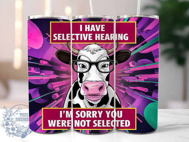 Funny Cow 20oz Skinny Tumbler, Sarcastic Tumbler Png, Straight & Tapered Tumbler Wrap, Instant Digital Download Sublimation ToriDesigns 