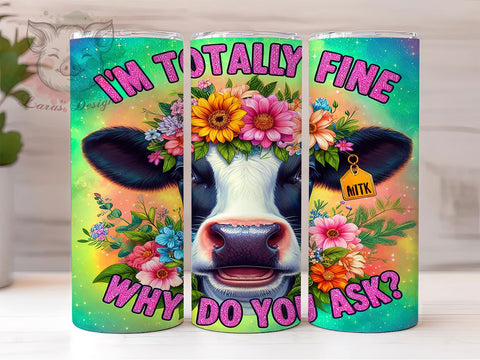 Funny Cow 20oz Tumbler Png, Straight & Tapered Tumbler Png, Sarcastic Cow Tumbler Png, Digital Download PNG Sublimation Lara' s Designs 
