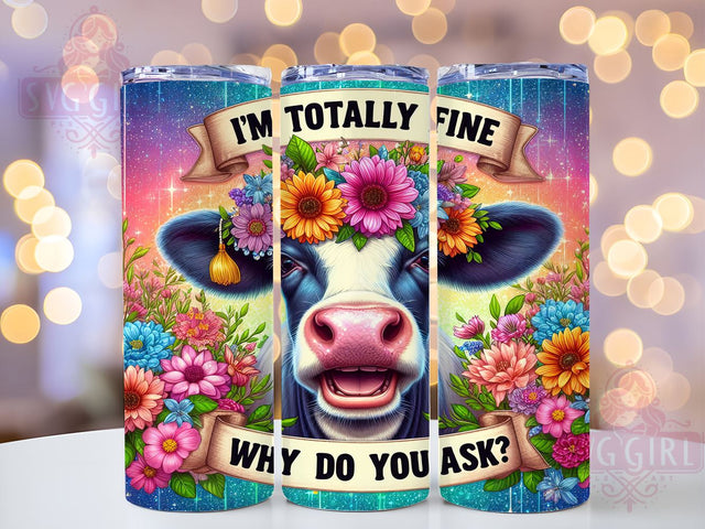 Funny Cow 20oz Tumbler Wrap Sublimation Design, Straight Tapered Tumbler Wrap, Sarcastic Tumbler Png, Instant Digital Download Sublimation SvggirlplusArt 