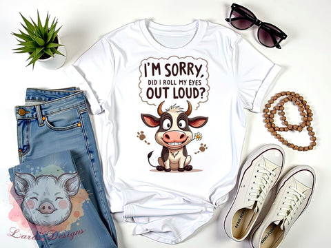 Funny Cow Art, Sarcastic Quote, Eye Roll Humor, Cow PNG, Whimsical Design, Animal Sublimation, Digital Download, Cute Cow Gift Sublimation Lara' s Designs 