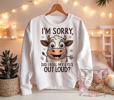 Funny Cow Art, Sarcastic Quote, Eye Roll Humor, Cow PNG, Whimsical Design, Animal Sublimation, Digital Download, Cute Cow Gift Sublimation Lara' s Designs 