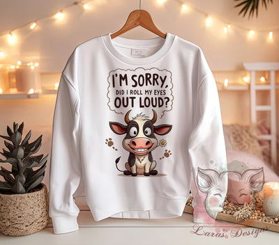 Funny Cow Art, Sarcastic Quote, Eye Roll Humor, Cow PNG, Whimsical Design, Animal Sublimation, Digital Download, Cute Cow Gift Sublimation Lara' s Designs 
