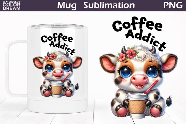 Funny Cow Coffee Mug | Sarcastic Quote Mug Sublimation Sublimation WatercolorColorDream 